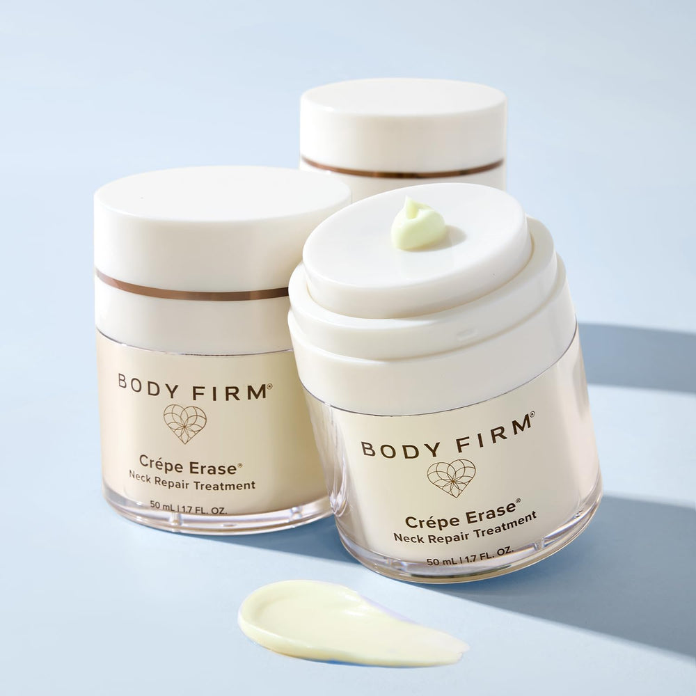 Body Firm formula enriched with shea butter and vitamin E for nourishment.