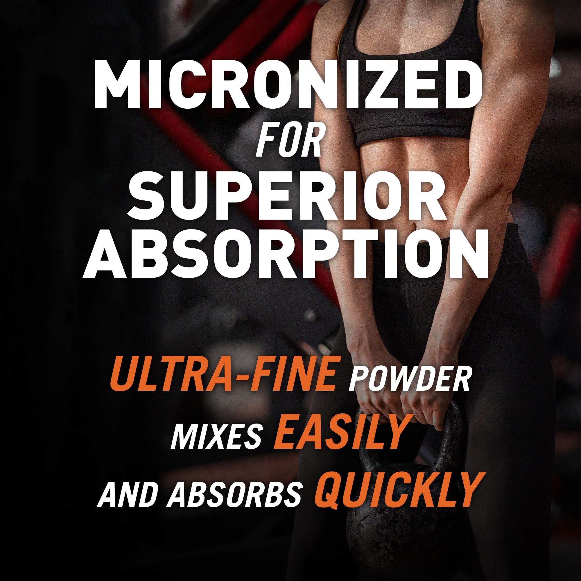 Body Fortress creatine monohydrate powder ready for pre-workout mixing.