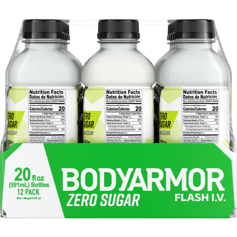 Athlete on the move drinking BODYARMOR Flash I.V. after workout.