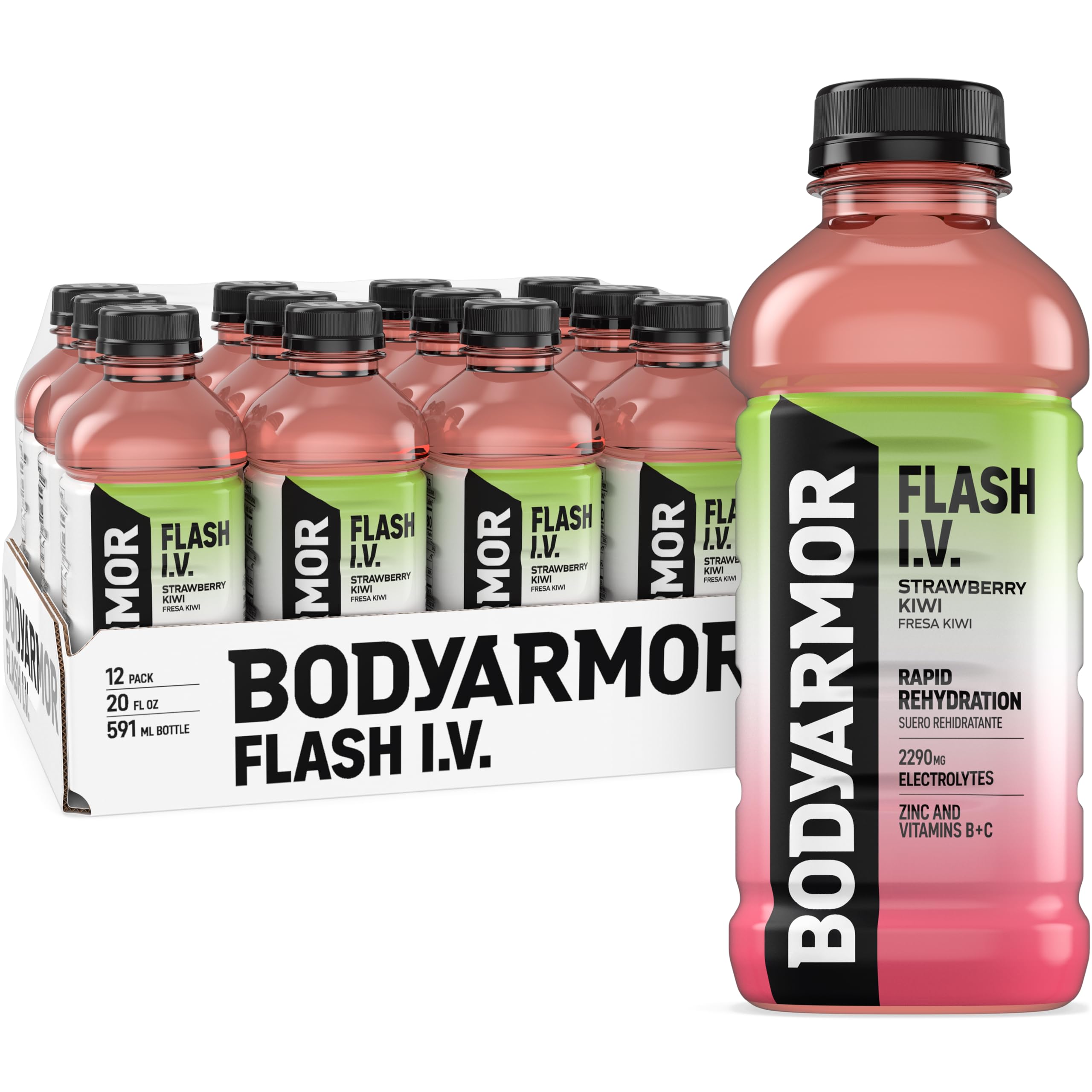 BODYARMOR Flash IV bottle with strawberry kiwi flavor for fast hydration