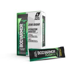 bodyarmor flash iv cucumber lime packets in packaging for on-the-go hydration