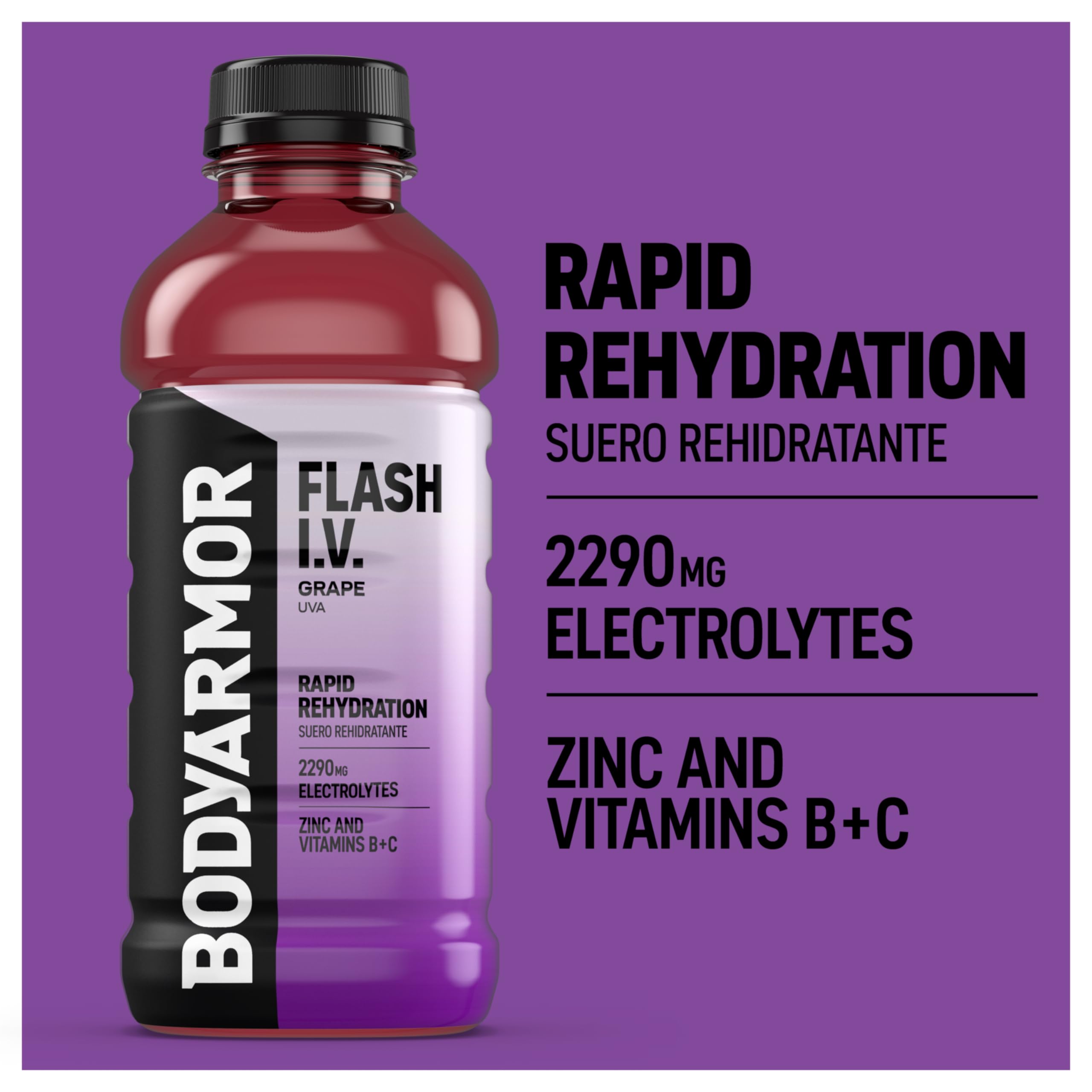 BodyARMOR Flash I.V. Grape athletic bag scene for on-the-go hydration