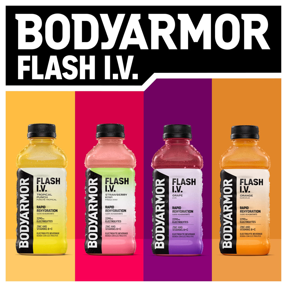 BODYARMOR Flash IV immune-pour ready-to-drink for on-the-go wellness.