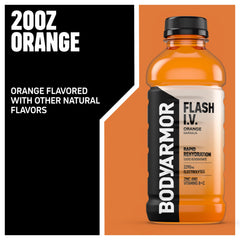 BODYARMOR Flash I.V. Orange over ice to enjoy a refreshing hydration boost