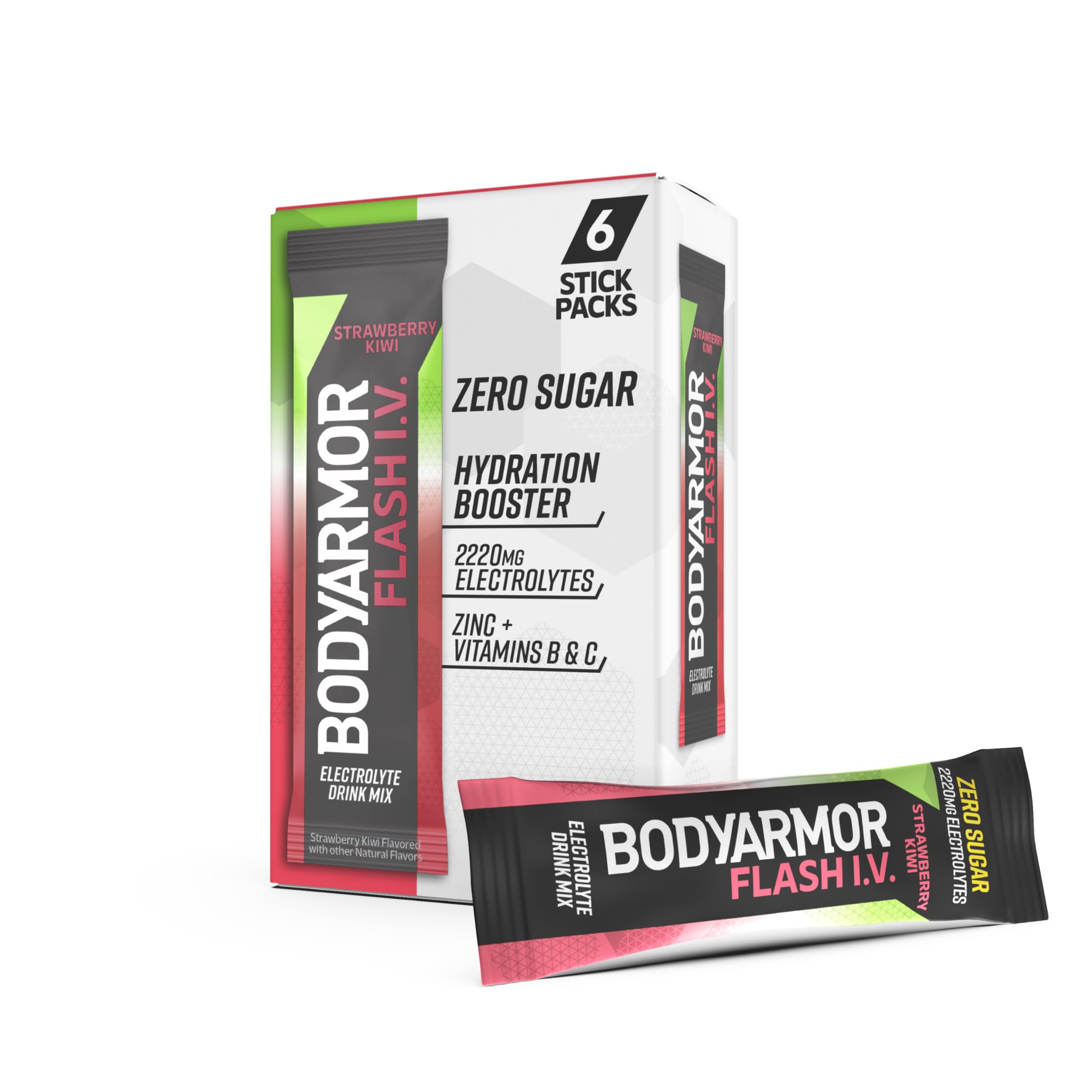 BODYARMOR Flash IV Strawberry Kiwi packaging shows on-the-go hydration