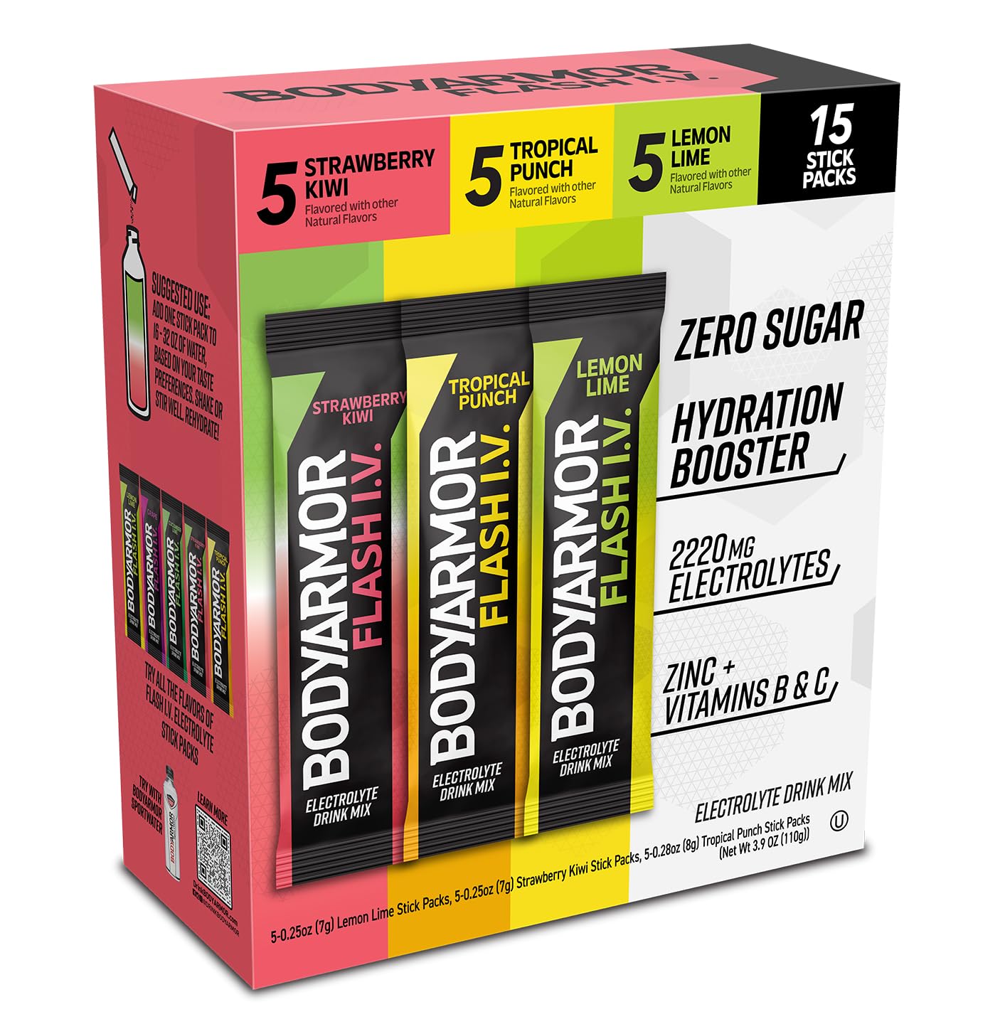 BODYARMOR Flash IV Strawberry Kiwi hydration stick for on-the-go hydration
