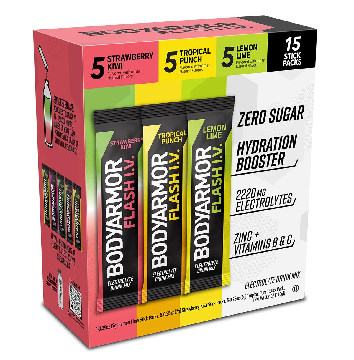 BODYARMOR Flash IV Strawberry Kiwi hydration stick for on-the-go hydration