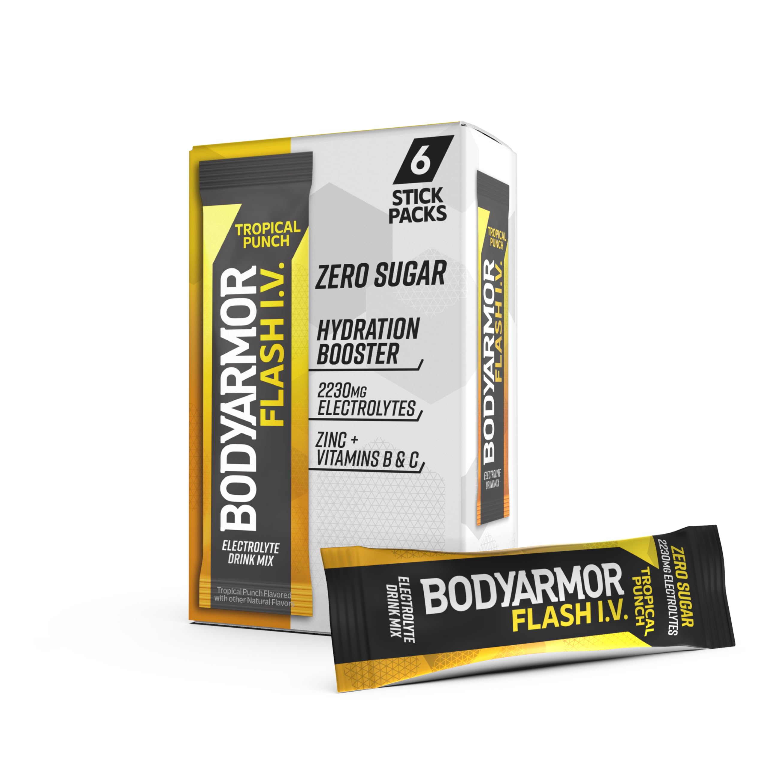 BODYARMOR Flash IV Tropical Punch stick mixes hydration with coconut water powder for quick on-the-go use