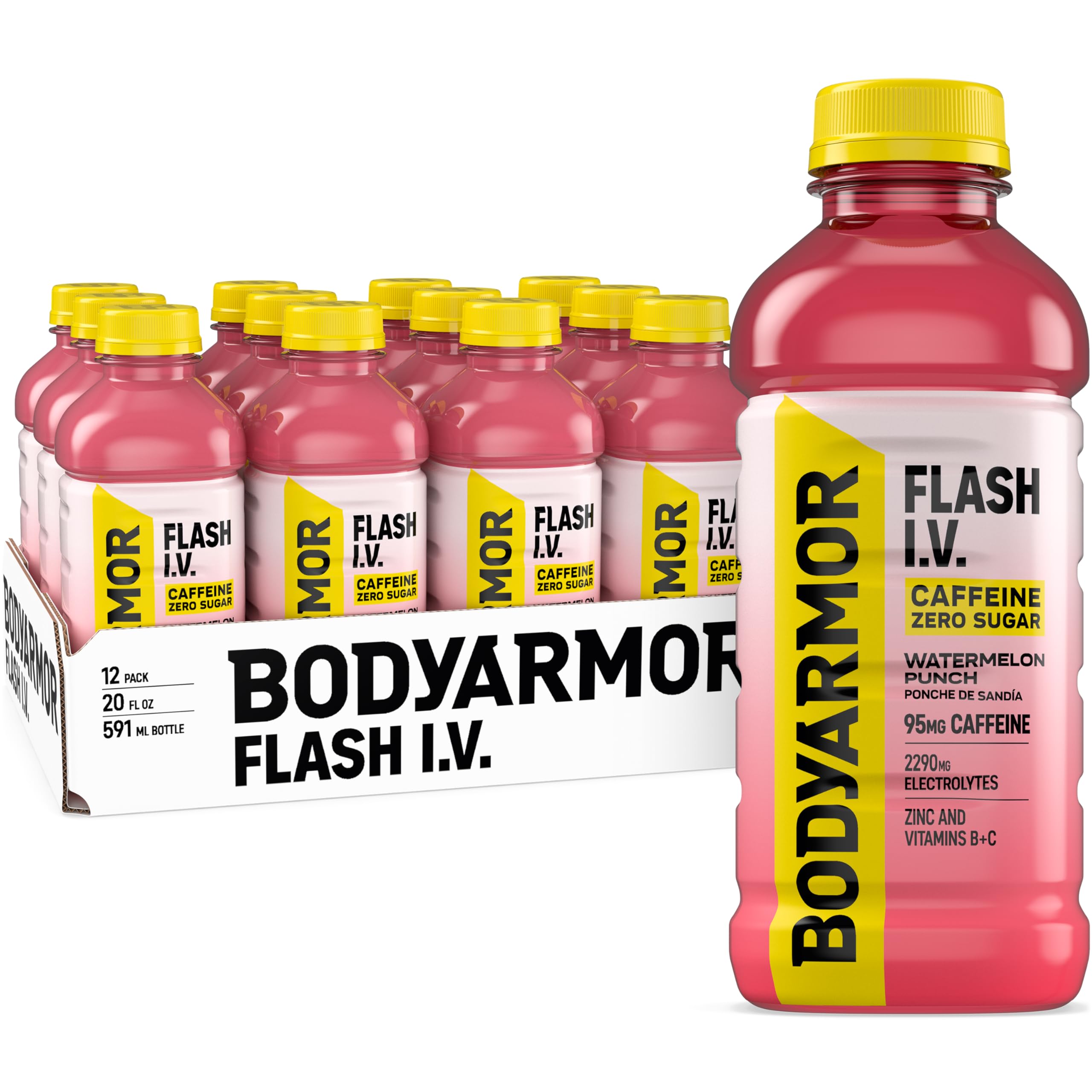 BODYARMOR Flash I.V. Watermelon Punch bottle ready for rapid hydration after workouts