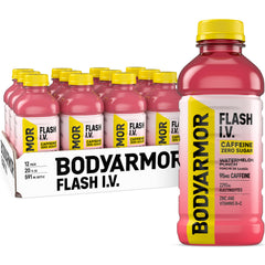 BODYARMOR Flash I.V. Watermelon Punch bottle ready for rapid hydration after workouts