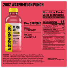 BODYARMOR Flash I.V. Zero Sugar caffeine bottle highlighting quick energy
