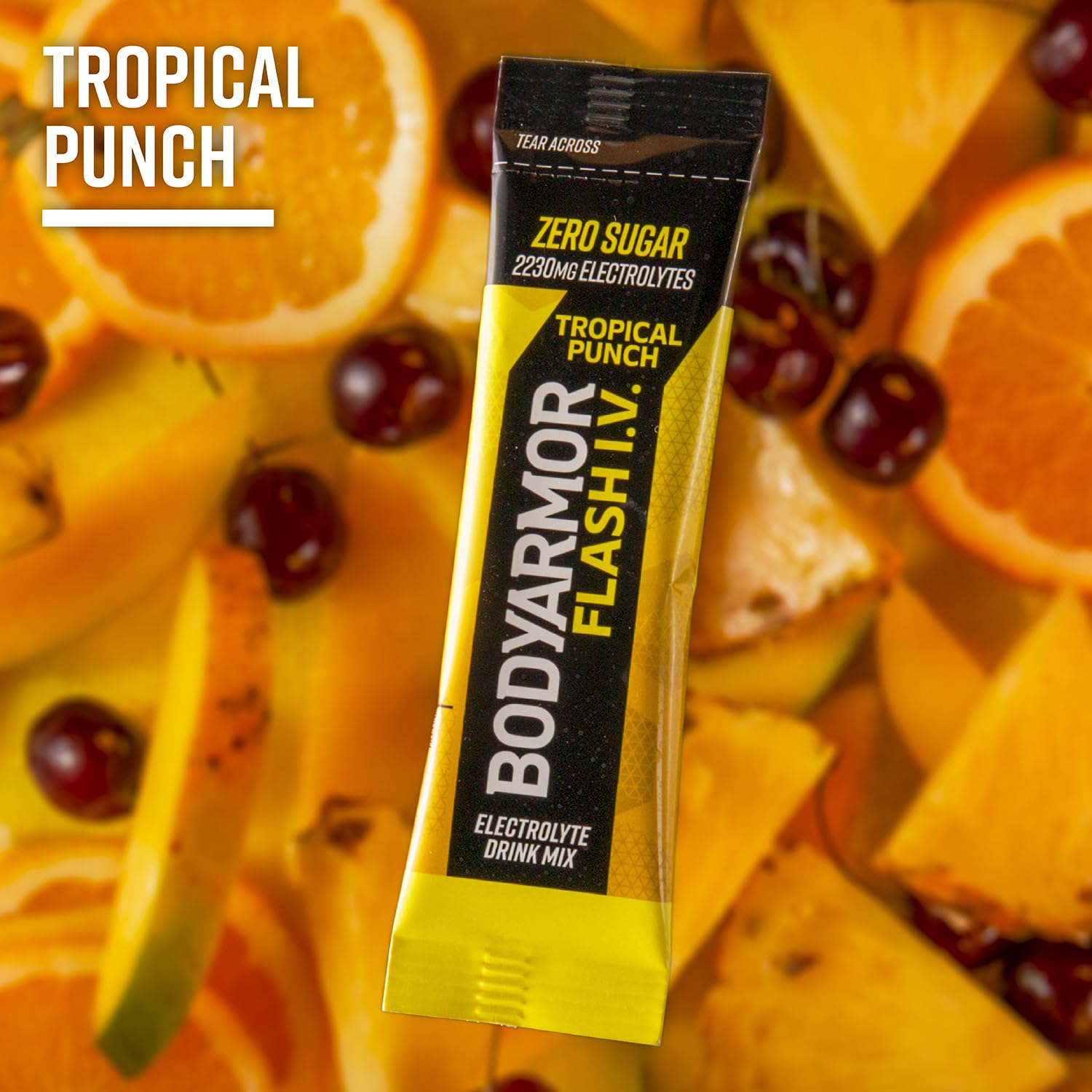 BODYARMOR Flash I.V. zero sugar electrolyte blend with zinc and vitamins.