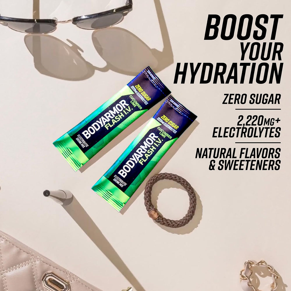 zero sugar label on bodyarmor flash iv packaging