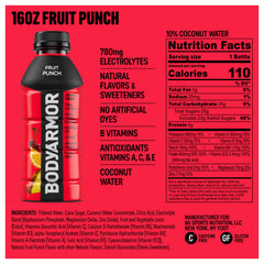 BodyARMOR fruit punch bottle side view ideal for training sessions.