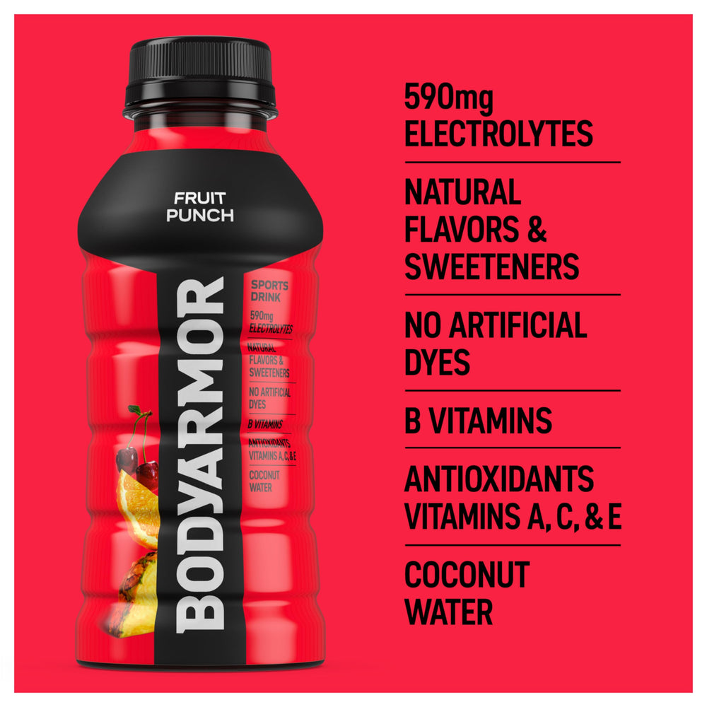 BODYARMOR sport drink bubbles close-up during activity.