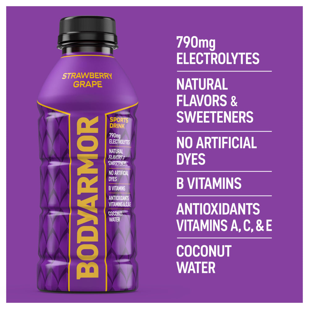 BODYARMOR bottle ready for on-the-go hydration during activity.