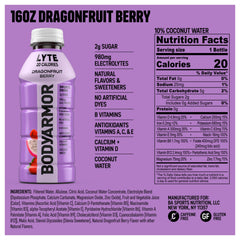 BODYARMOR Lyte Dragonfruit Berry bottle pour into glass showing quick hydration.