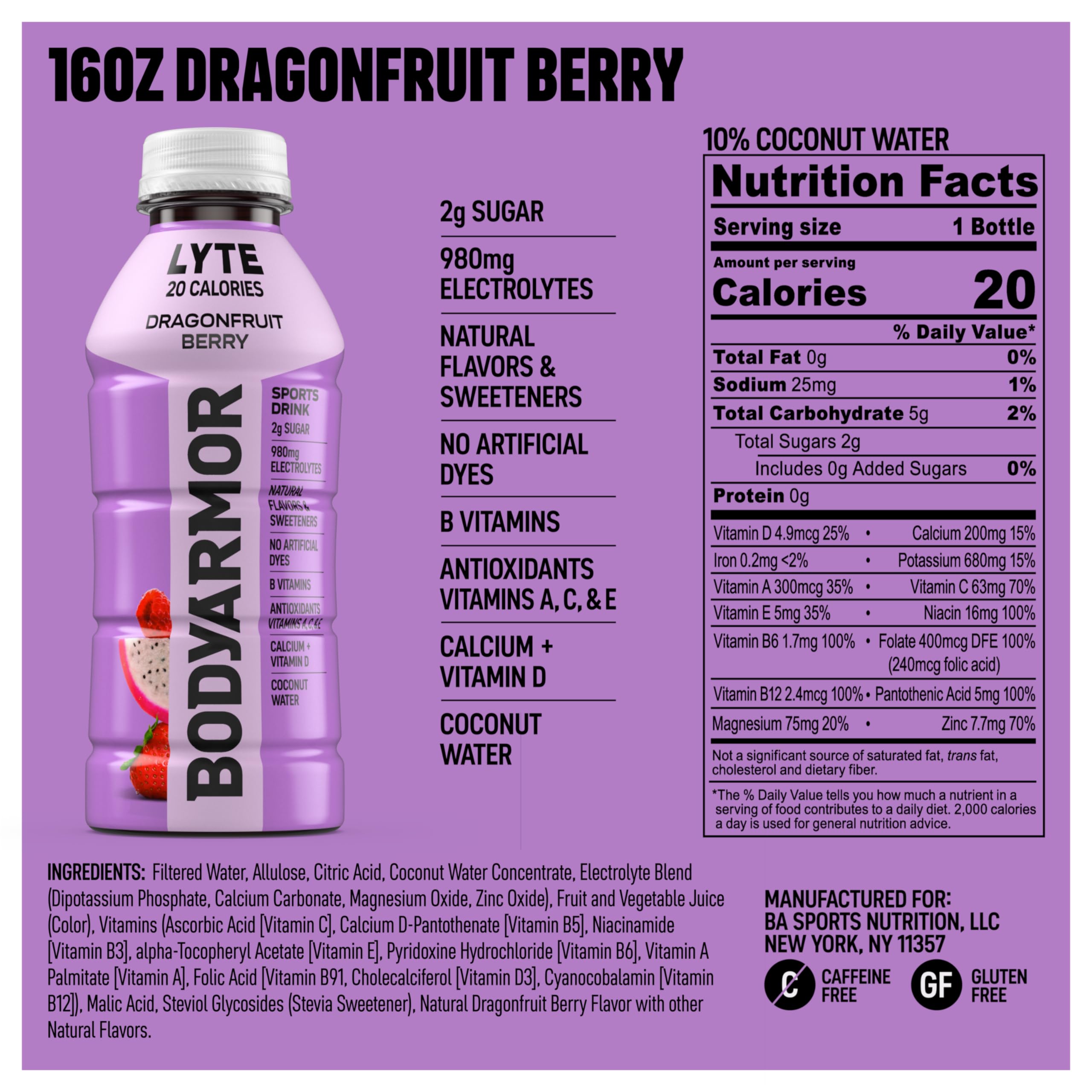 BODYARMOR LYTE bottle in hand demonstrates easy on-the-go hydration for workouts.