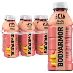 BODYARMOR Lyte Peach Mango bottle for low-calorie hydration during workouts.