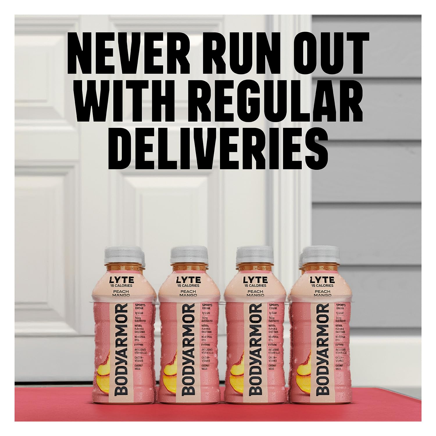 BODYARMOR Lyte pack of 15 bottles demonstrating convenient hydration for the week.