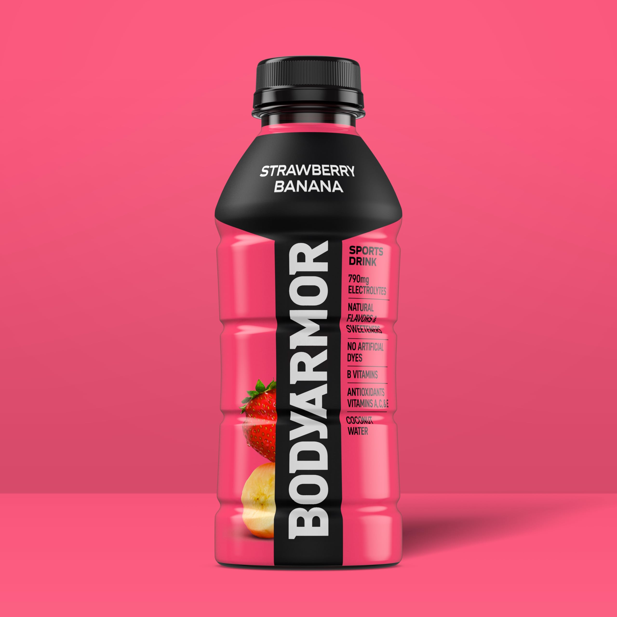 BODYARMOR label highlights electrolytes and antioxidants for vitamins