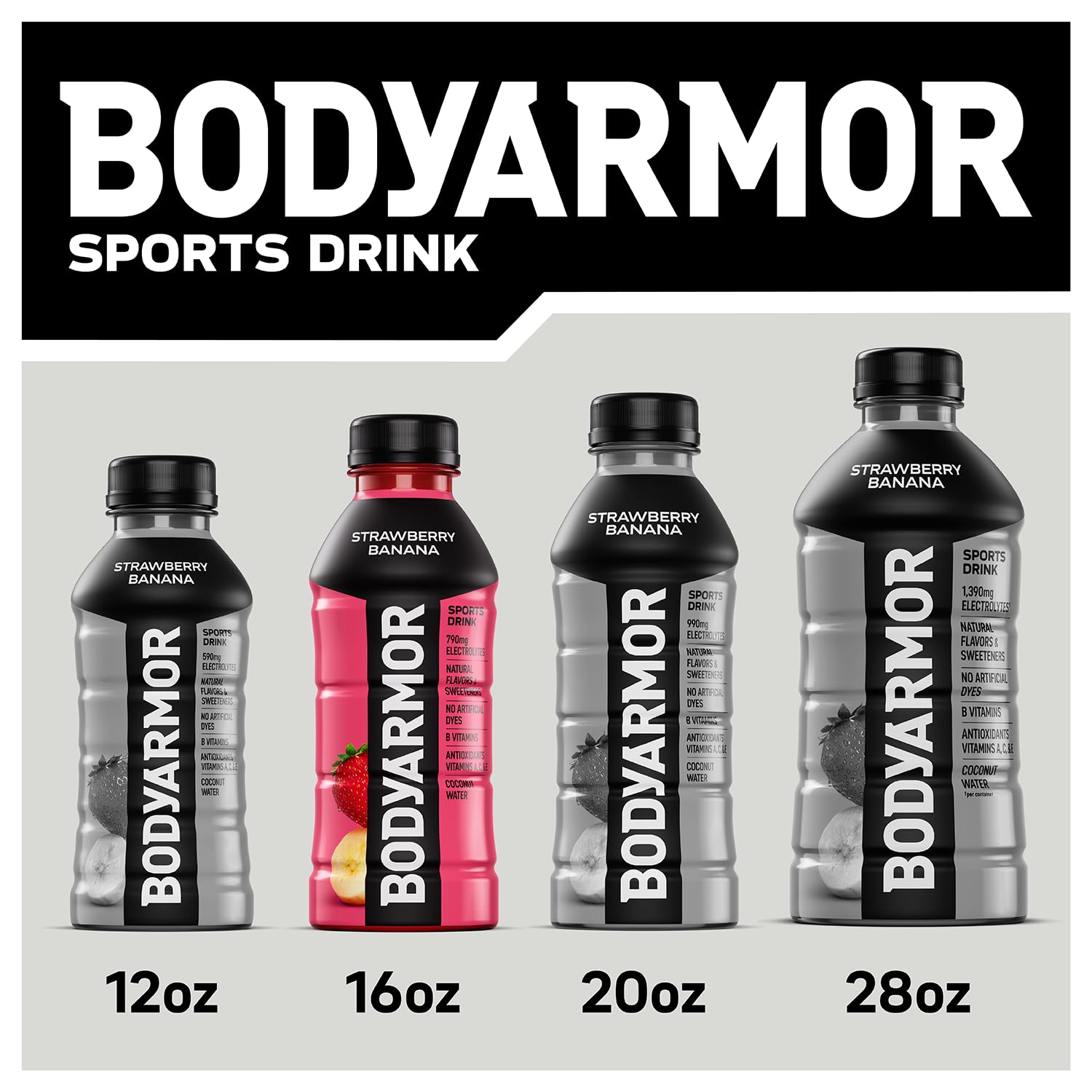 BODYARMOR strawberry grape glass with ice showing flavor profile.