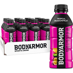 BodyArmor Tropical Passionfruit bottle delivers on-the-go electrolyte hydration.