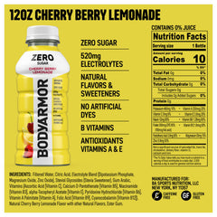 BODYARMOR Zero Sugar Cherry Berry Lemonade eight-pack packaging for on-the-go hydration