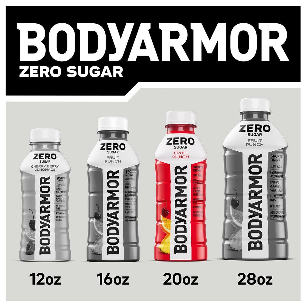 Athlete drinking BodyArmor Zero Sugar Lemon Lime during training.