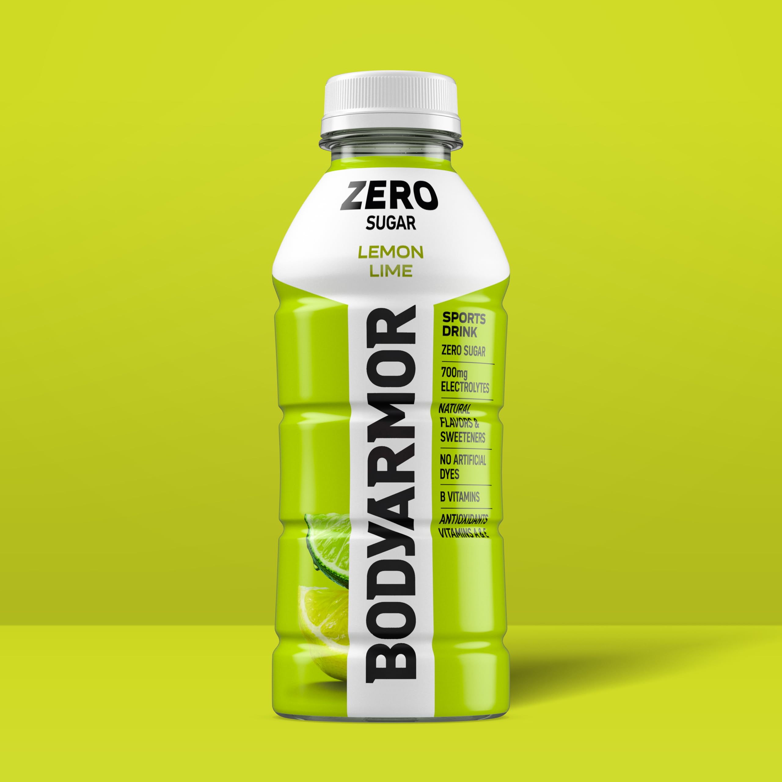 BODYARMOR Zero Sugar Lemon Lime ingredients highlight electrolytes and antioxidants.