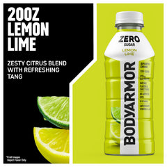 Six-pack of BodyArmor Zero Sugar Lemon Lime ready for workouts.