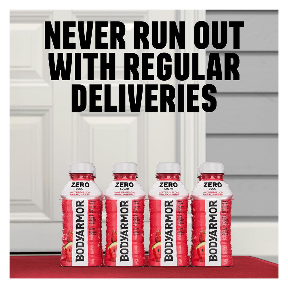 BODYARMOR Zero Sugar label closeup emphasizes natural flavors and clean ingredients.