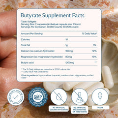 BodyBio Butyrate ingredient list emphasizing clean formulation