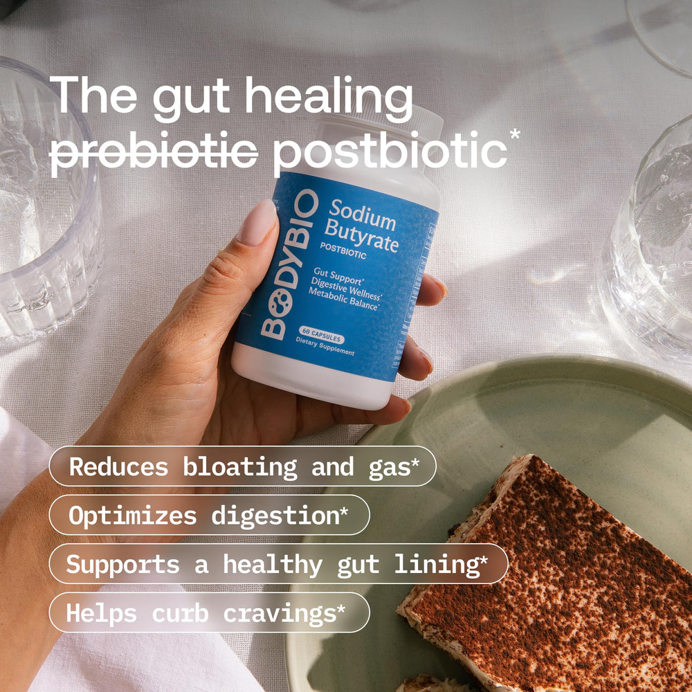 BodyBio Butyrate third-party testing badge communicates quality and safety