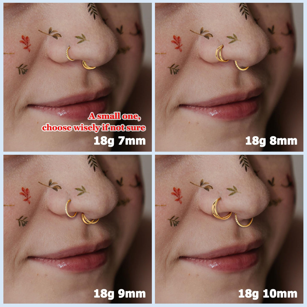 BodyBonita CZ nose hoop, 18G, 8mm, for subtle shine.
