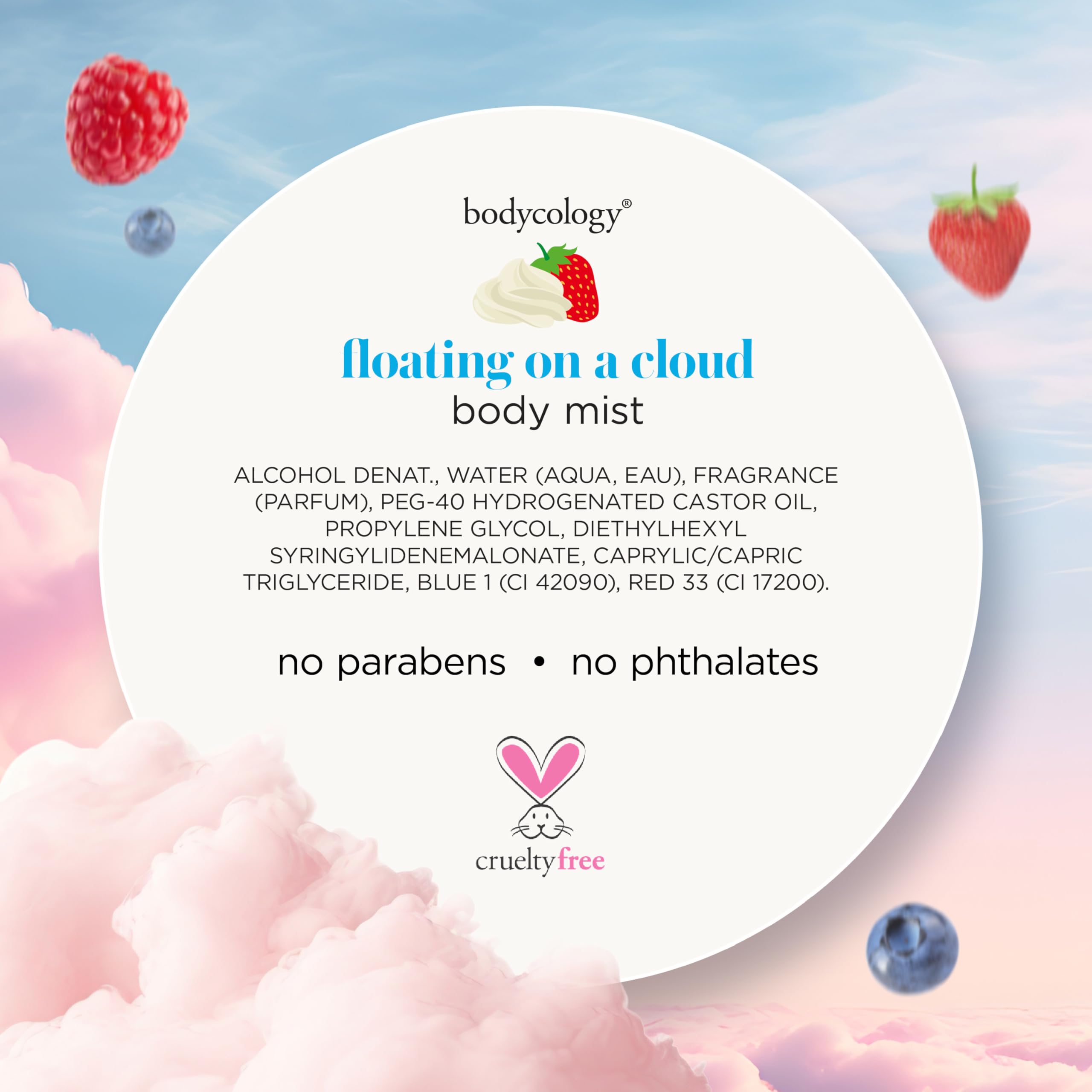 Bodycology Floating on a Cloud mist against a soft, airy backdrop
