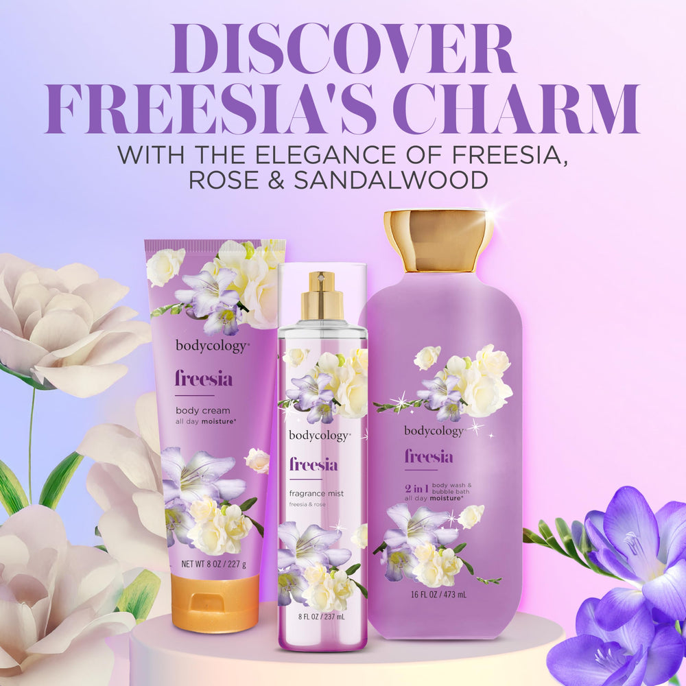 Bodycology Freesia airy diffusion around you for a soft mood lift.
