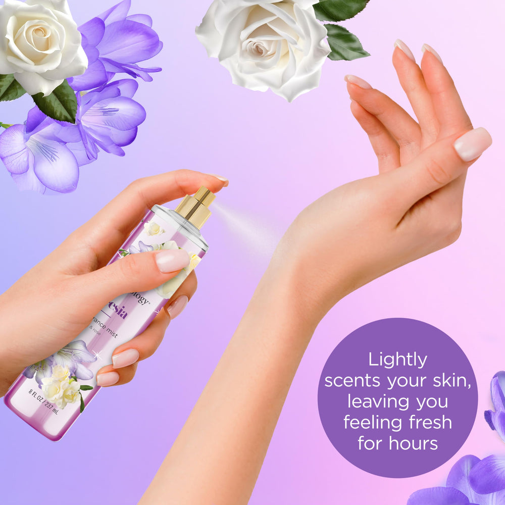 Bodycology Freesia spritz on wrists and neck for a light scent.