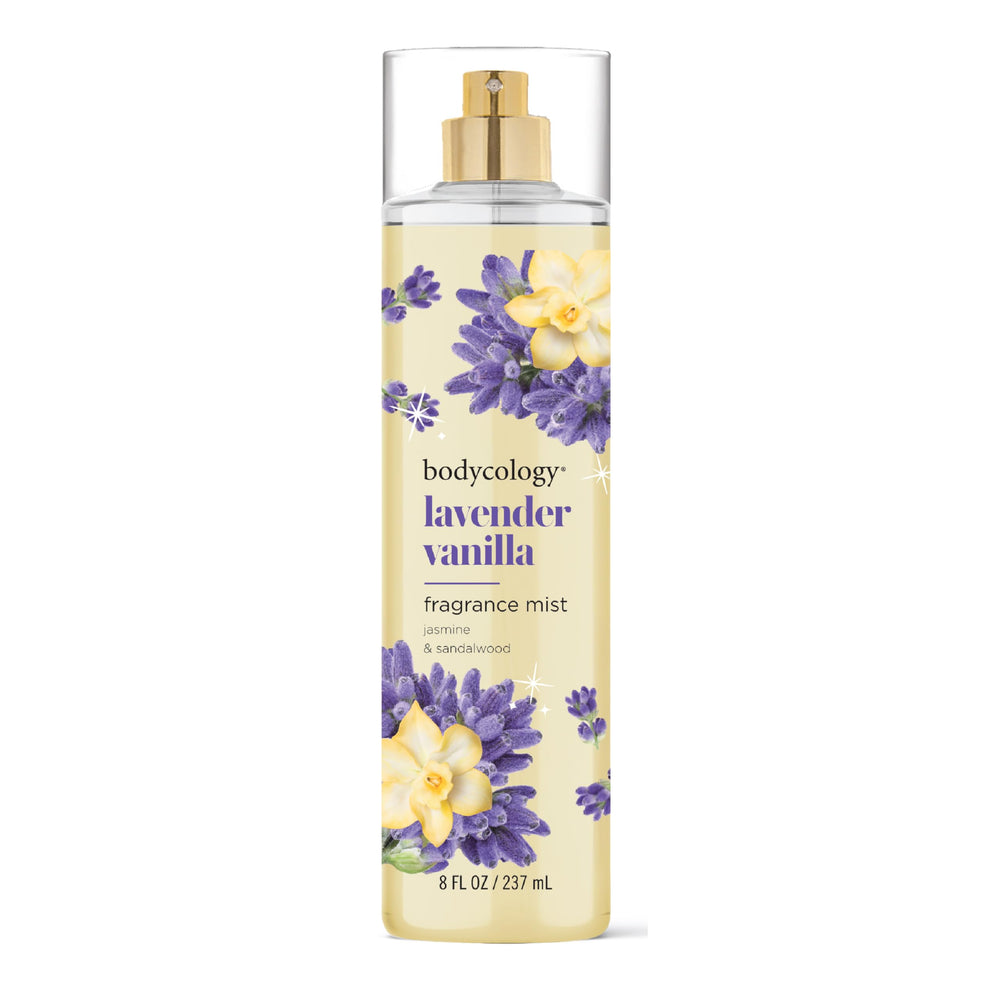 Bodycology Lavender Vanilla mist bottle offers daily wear with a delicate floral scent