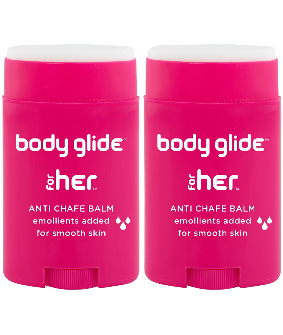 BodyGlide For Her anti-chafe balm stick 2-pack protects skin during activity