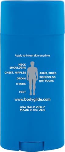 BodyGlide Original on thigh area helps reduce skin rubbing during movement.