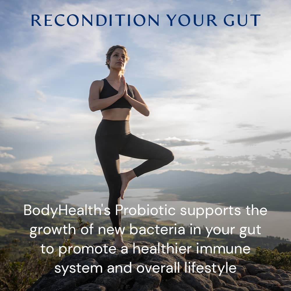 BodyHealth ingredients label highlights vegan, gluten-free, non-GMO benefits.
