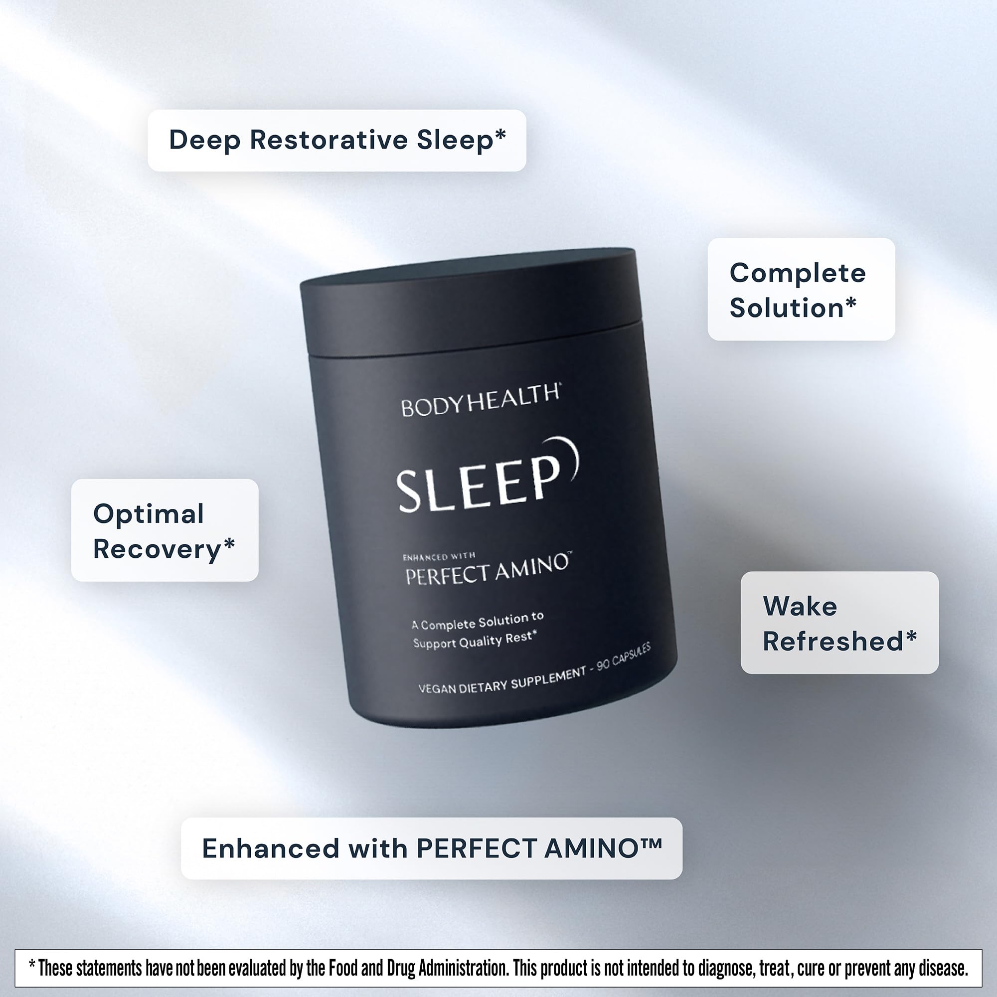 BodyHealth Sleep label view highlighting the PerfectAmino blend for nightly support.