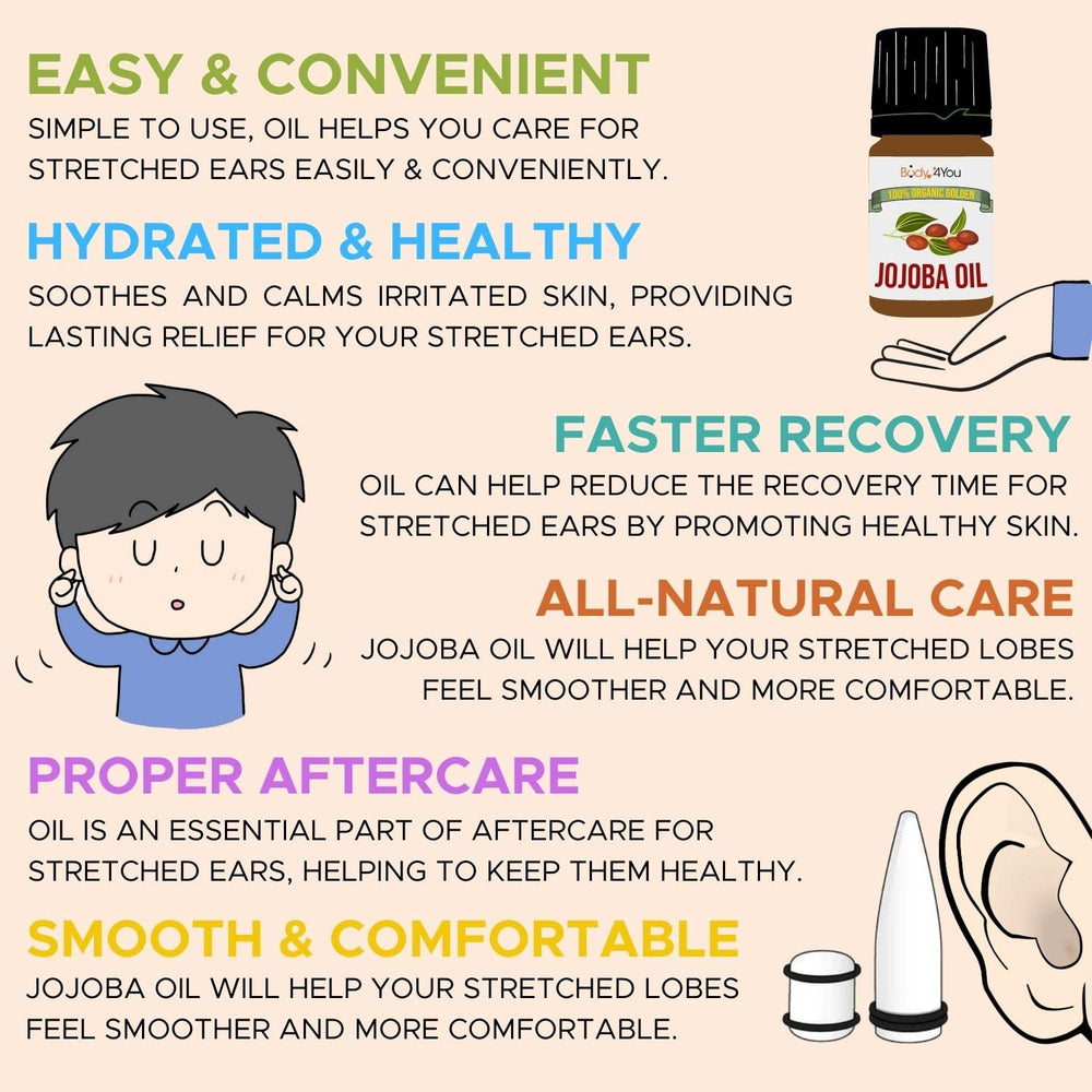 BodyJ4You jojoba oil for cartilage and tragus care reducing dryness