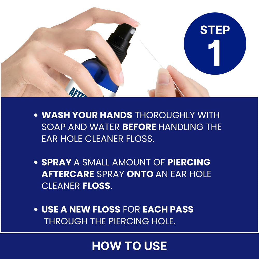 BodyJ4You 60-piece piercing cleaning floss lines ready for gentle hole cleaning.