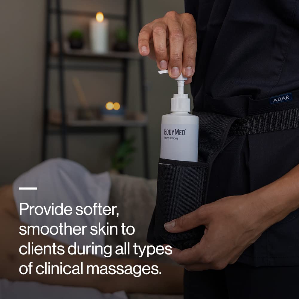 BodyMed versatile massage lotion enables Swedish, deep tissue, trigger point, and Shiatsu sessions.