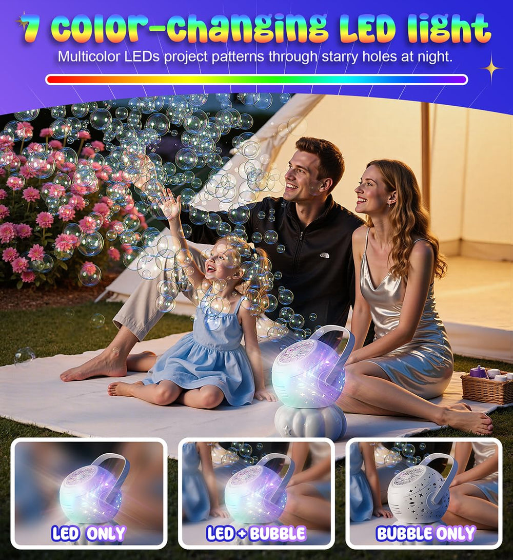 Boerfmo Bubble Machine's 20oz tank reduces refills during parties.