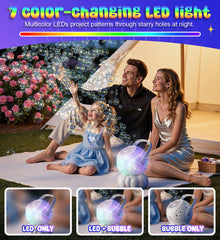 Boerfmo Bubble Machine's 20oz tank reduces refills during parties.
