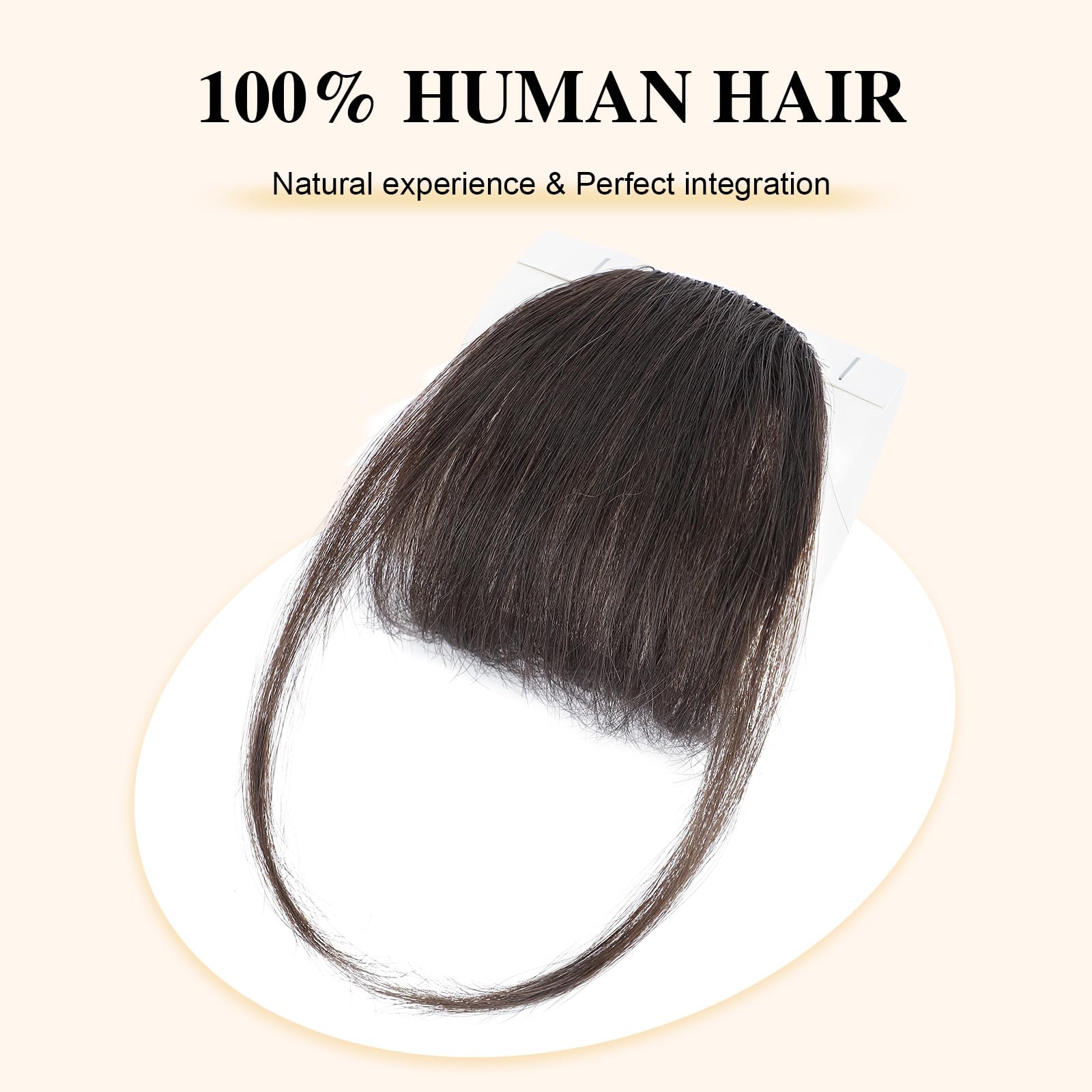 BOGSEA real human hair bangs clip blends with your natural hair.