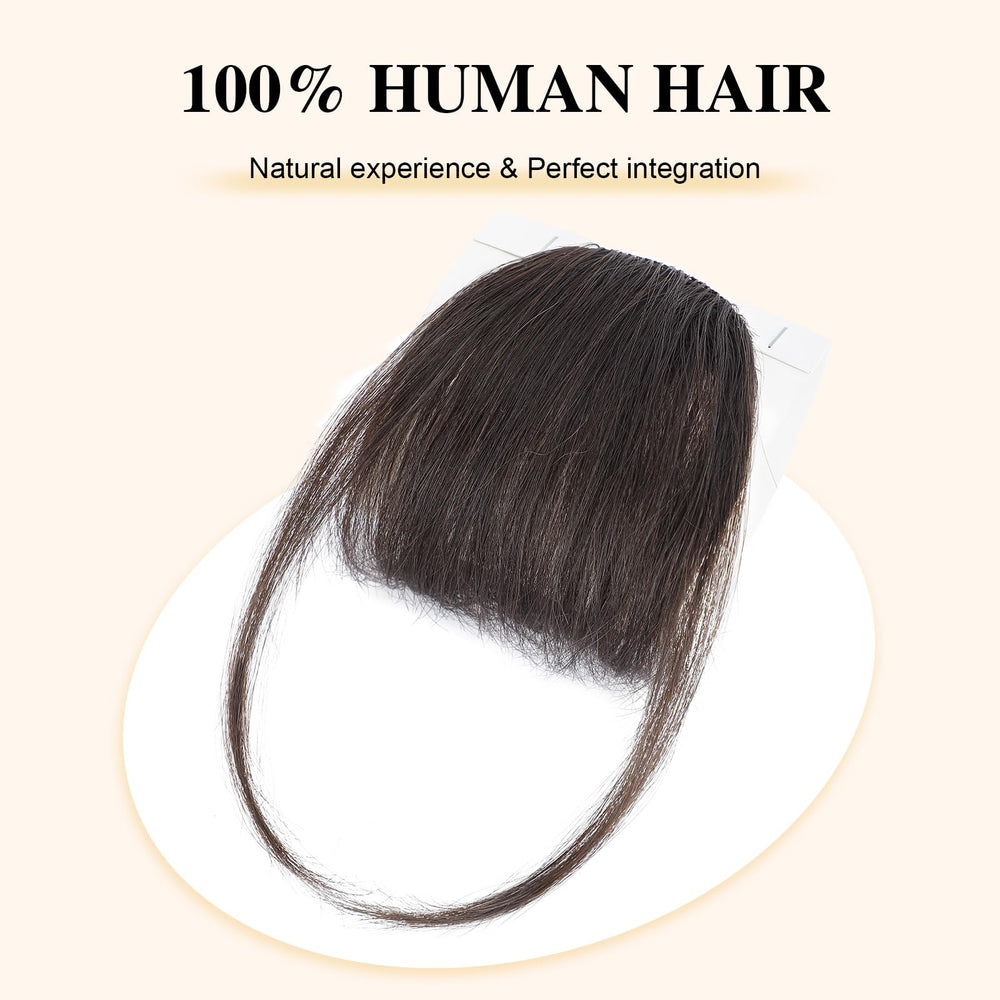 BOGSEA real human hair bangs clip blends with your natural hair.